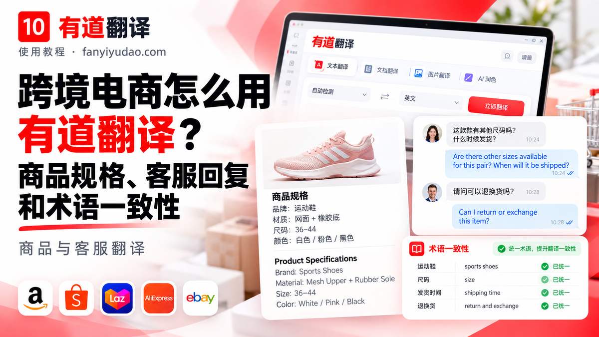 跨境电商怎么用有道翻译？商品规格、客服回复和术语一致性
