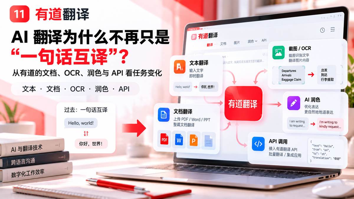AI 翻译为什么不再只是“一句话互译”？从有道的文档、OCR、润色与 API 看任务变化